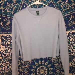 Light blue long sleeve crop top